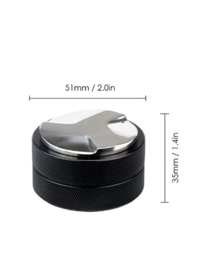 Premium 51mm Espresso Coffee Distributor & Leveler – Black Professional Coffee Grounds Tool for Even Extraction - Image 2